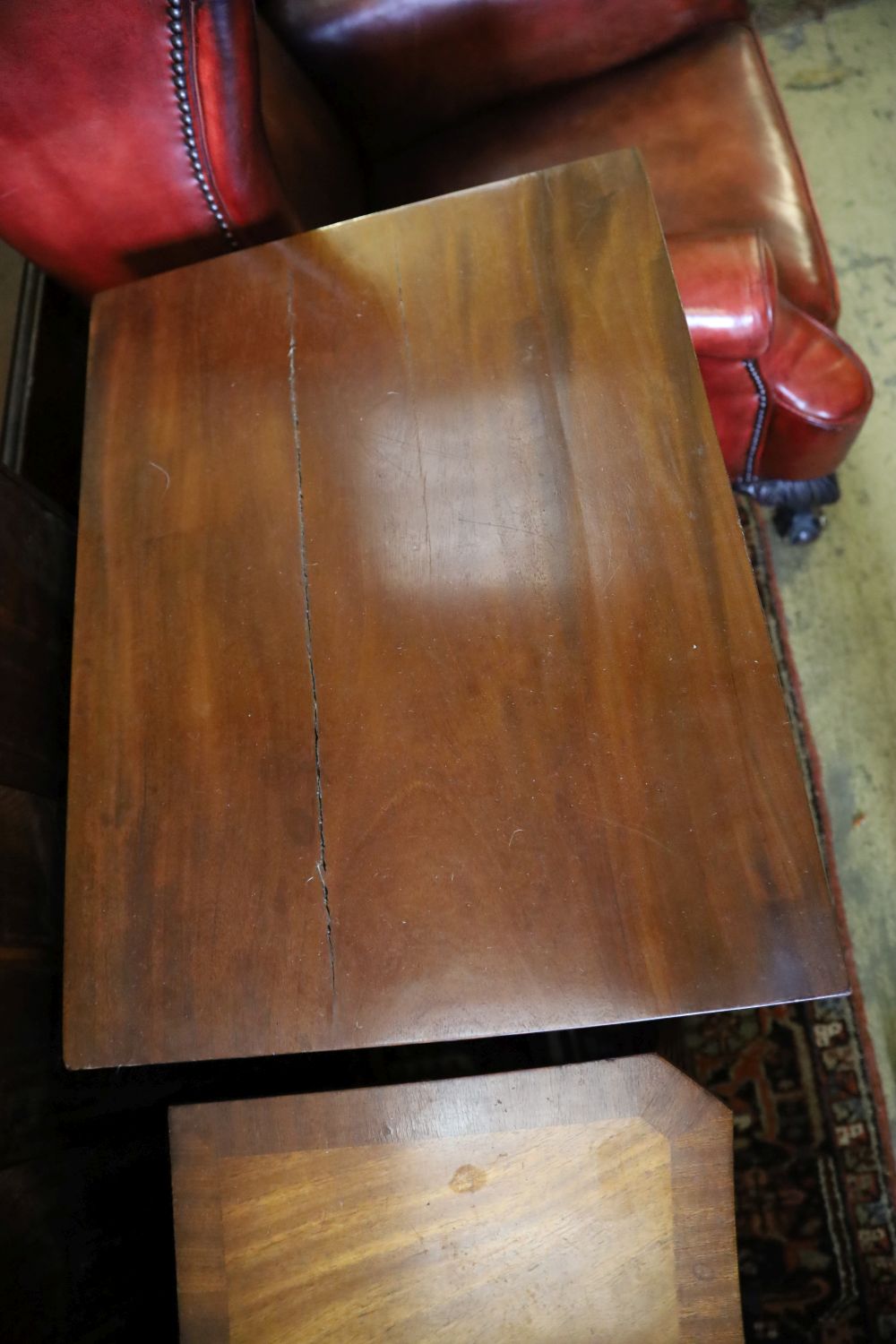 A George III mahogany night table (converted as a drinks cabinet), width 60cm, depth 45cm, height 76cm